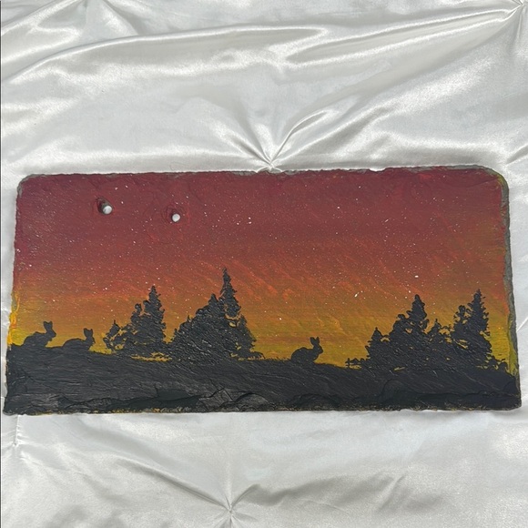 Sunset Painting on Stone Slab - Picture 1 of 4
